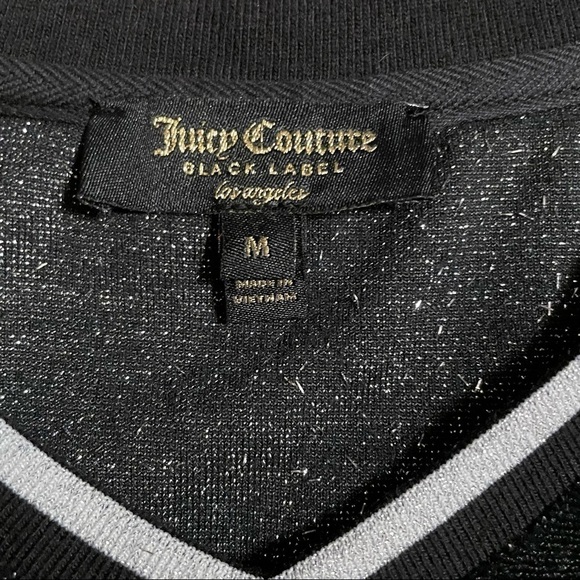 Juicy Couture Pitch Black Lurex Velour Pullover Size Medium NWT - Picture 4 of 5